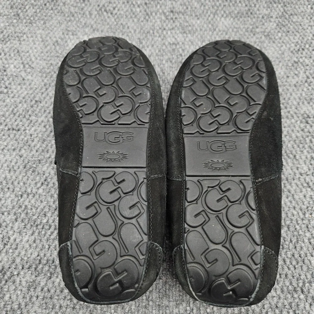 UGG (Men's 12)‎ Black Ascot Corduroy Slippers Moccasins Shearling House Shoes